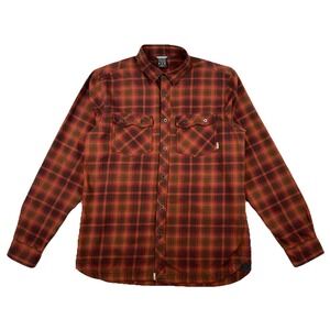 RAB Cascade Flannel Button Up Shirt Men's Large Burnt Orange‎ Plaid